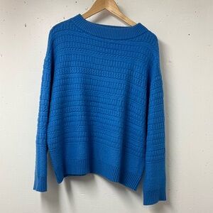 Ann Taylor Blue Cable Knit Textured Sweater | Size XL